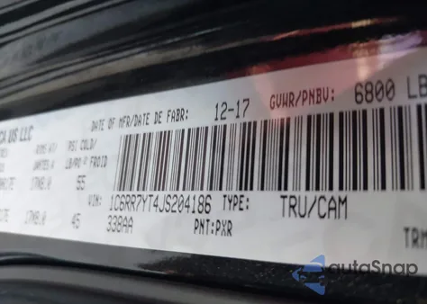 2018 Ram 1500 Rebel z USA, uszkodzony, nr VIN 1C6RR7YT4JS204186